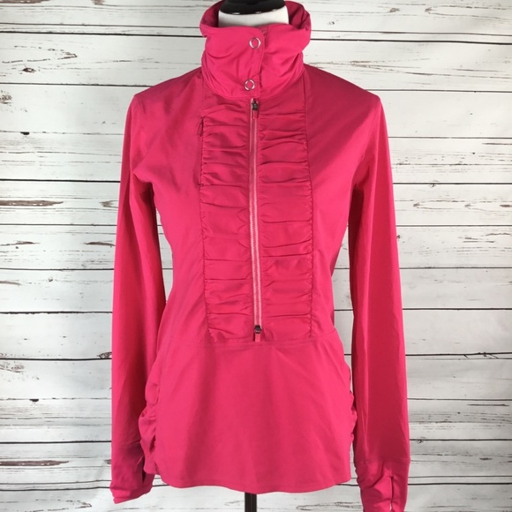 Brooks Athleisure Hot Pink Athletic 3/4 Zip Workout Running Top Women’s Medium